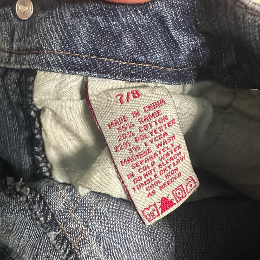 Vintage Y2K Karl Kani Flare Jeans Womens 28 Blue Knee Pocket Utility Streetwear - Picture 12 of 16